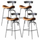 Iron Upholstered Counter Stools Industrial Low Back Bar Stools with Saddle Seat Orange 4 Piece Set Clearhalo 'Bar Furniture' 'Bar Stools' 'bar_stools' 'furn' 'furn_bar_stools' 'furniture_bar_stools' 'Kitchen & Dining Furniture' 'kitchen&dining_furn' 'kitchen' 'kitchen_furn' Furniture' 4422783