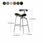 Iron Upholstered Counter Stools Industrial Low Back Bar Stools with Saddle Seat Clearhalo 'Bar Furniture' 'Bar Stools' 'bar_stools' 'furn' 'furn_bar_stools' 'furniture_bar_stools' 'Kitchen & Dining Furniture' 'kitchen&dining_furn' 'kitchen' 'kitchen_furn' Furniture' 4422786
