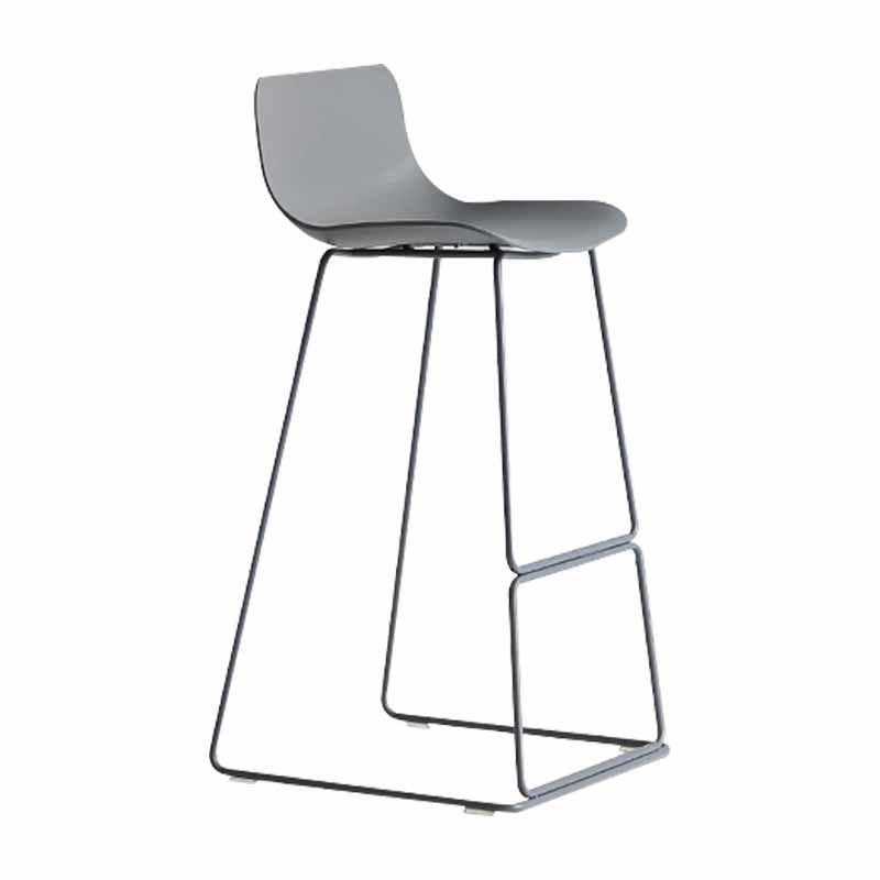 Scandinavian Style Metal Plastic Counter Stools Low Back Bar Stools with Footrest Grey 1 Piece Bar Stool(30"H) Clearhalo 'Bar Furniture' 'Bar Stools' 'bar_stools' 'furn' 'furn_bar_stools' 'furniture_bar_stools' 'Kitchen & Dining Furniture' 'kitchen&dining_furn' 'kitchen' 'kitchen_furn' Furniture' 4422795