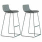 Scandinavian Style Metal Plastic Counter Stools Low Back Bar Stools with Footrest Green 2 Piece Set Bar Stool(30"H) Clearhalo 'Bar Furniture' 'Bar Stools' 'bar_stools' 'furn' 'furn_bar_stools' 'furniture_bar_stools' 'Kitchen & Dining Furniture' 'kitchen&dining_furn' 'kitchen' 'kitchen_furn' Furniture' 4422811