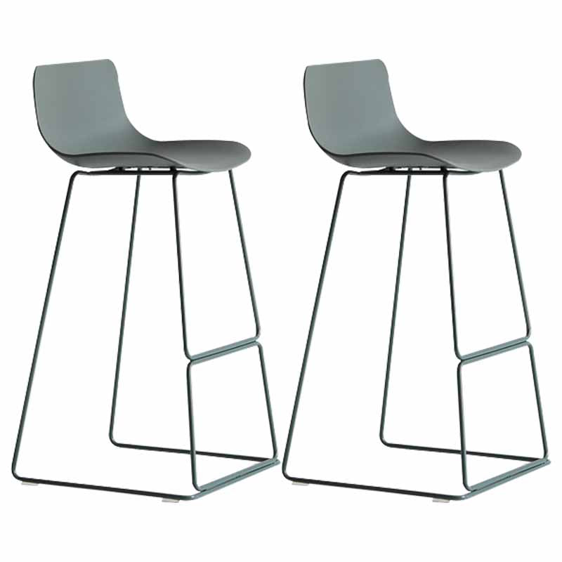 Scandinavian Style Metal Plastic Counter Stools Low Back Bar Stools with Footrest Green 2 Piece Set Bar Stool(30"H) Clearhalo 'Bar Furniture' 'Bar Stools' 'bar_stools' 'furn' 'furn_bar_stools' 'furniture_bar_stools' 'Kitchen & Dining Furniture' 'kitchen&dining_furn' 'kitchen' 'kitchen_furn' Furniture' 4422811