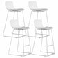Scandinavian Style Metal Plastic Counter Stools Low Back Bar Stools with Footrest White 4 Piece Set Counter Stool(26"H) Clearhalo 'Bar Furniture' 'Bar Stools' 'bar_stools' 'furn' 'furn_bar_stools' 'furniture_bar_stools' 'Kitchen & Dining Furniture' 'kitchen&dining_furn' 'kitchen' 'kitchen_furn' Furniture' 4422816