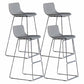 Scandinavian Style Metal Plastic Counter Stools Low Back Bar Stools with Footrest Grey 4 Piece Set Bar Stool(30"H) Clearhalo 'Bar Furniture' 'Bar Stools' 'bar_stools' 'furn' 'furn_bar_stools' 'furniture_bar_stools' 'Kitchen & Dining Furniture' 'kitchen&dining_furn' 'kitchen' 'kitchen_furn' Furniture' 4422817
