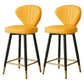 Metal Black Counter Stools Upholstered Low Back Scandinavian Bar Stools Yellow 2 Piece Set Clearhalo 'Bar Furniture' 'Bar Stools' 'bar_stools' 'furn' 'furn_bar_stools' 'furniture_bar_stools' 'Kitchen & Dining Furniture' 'kitchen&dining_furn' 'kitchen' 'kitchen_furn' Furniture' 4422824