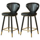 Metal Black Counter Stools Upholstered Low Back Scandinavian Bar Stools Black 2 Piece Set Clearhalo 'Bar Furniture' 'Bar Stools' 'bar_stools' 'furn' 'furn_bar_stools' 'furniture_bar_stools' 'Kitchen & Dining Furniture' 'kitchen&dining_furn' 'kitchen' 'kitchen_furn' Furniture' 4422831