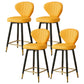 Metal Black Counter Stools Upholstered Low Back Scandinavian Bar Stools Yellow 4 Piece Set Clearhalo 'Bar Furniture' 'Bar Stools' 'bar_stools' 'furn' 'furn_bar_stools' 'furniture_bar_stools' 'Kitchen & Dining Furniture' 'kitchen&dining_furn' 'kitchen' 'kitchen_furn' Furniture' 4422834