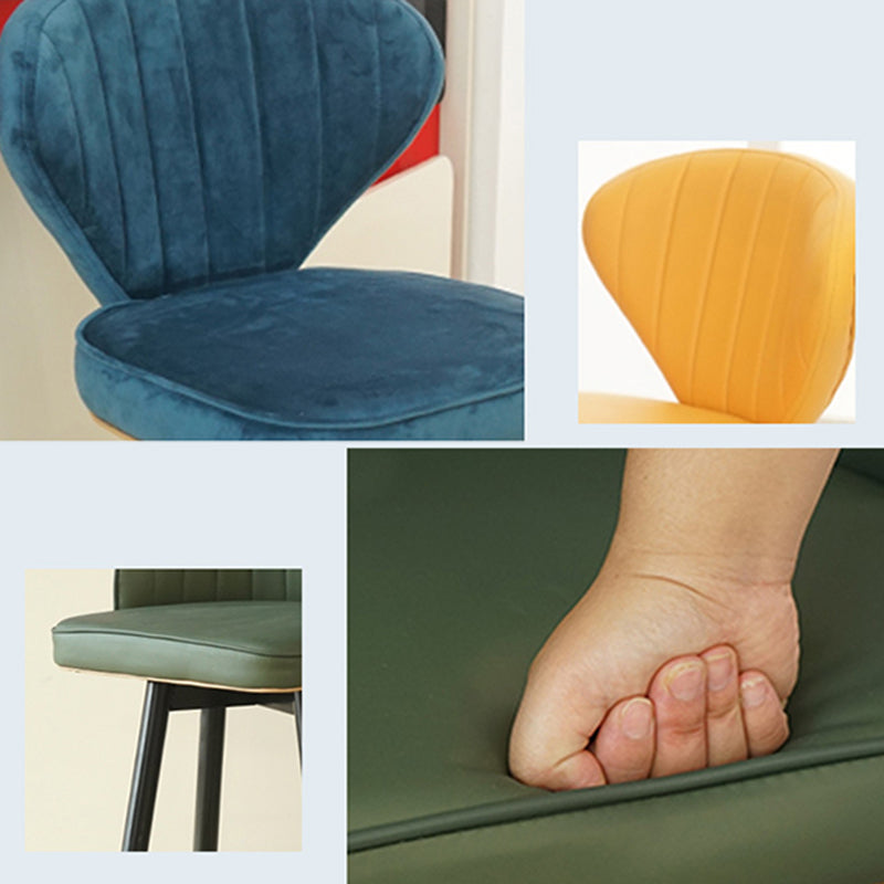 Metal Black Counter Stools Upholstered Low Back Scandinavian Bar Stools Clearhalo 'Bar Furniture' 'Bar Stools' 'bar_stools' 'furn' 'furn_bar_stools' 'furniture_bar_stools' 'Kitchen & Dining Furniture' 'kitchen&dining_furn' 'kitchen' 'kitchen_furn' Furniture' 4422835