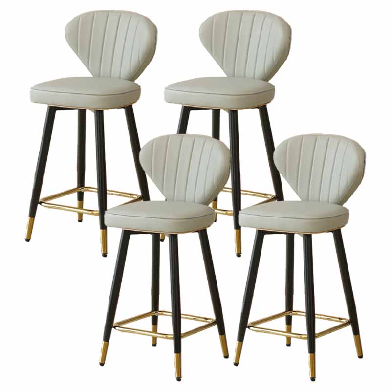Metal Black Counter Stools Upholstered Low Back Scandinavian Bar Stools White 4 Piece Set Clearhalo 'Bar Furniture' 'Bar Stools' 'bar_stools' 'furn' 'furn_bar_stools' 'furniture_bar_stools' 'Kitchen & Dining Furniture' 'kitchen&dining_furn' 'kitchen' 'kitchen_furn' Furniture' 4422836