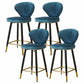 Metal Black Counter Stools Upholstered Low Back Scandinavian Bar Stools Blue 4 Piece Set Clearhalo 'Bar Furniture' 'Bar Stools' 'bar_stools' 'furn' 'furn_bar_stools' 'furniture_bar_stools' 'Kitchen & Dining Furniture' 'kitchen&dining_furn' 'kitchen' 'kitchen_furn' Furniture' 4422838