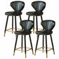 Metal Black Counter Stools Upholstered Low Back Scandinavian Bar Stools Black 4 Piece Set Clearhalo 'Bar Furniture' 'Bar Stools' 'bar_stools' 'furn' 'furn_bar_stools' 'furniture_bar_stools' 'Kitchen & Dining Furniture' 'kitchen&dining_furn' 'kitchen' 'kitchen_furn' Furniture' 4422839