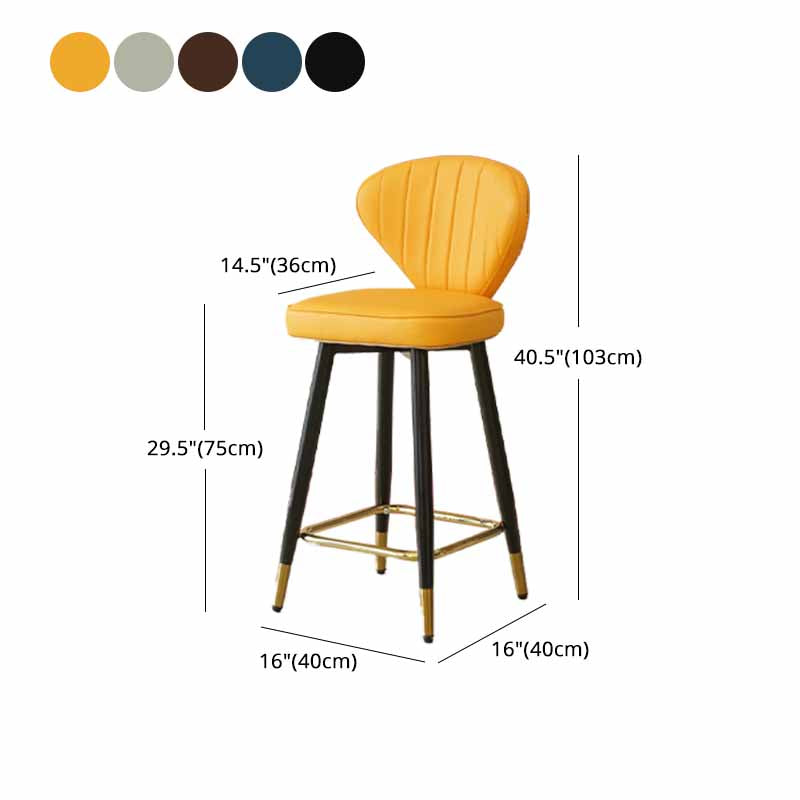 Metal Black Counter Stools Upholstered Low Back Scandinavian Bar Stools Clearhalo 'Bar Furniture' 'Bar Stools' 'bar_stools' 'furn' 'furn_bar_stools' 'furniture_bar_stools' 'Kitchen & Dining Furniture' 'kitchen&dining_furn' 'kitchen' 'kitchen_furn' Furniture' 4422840