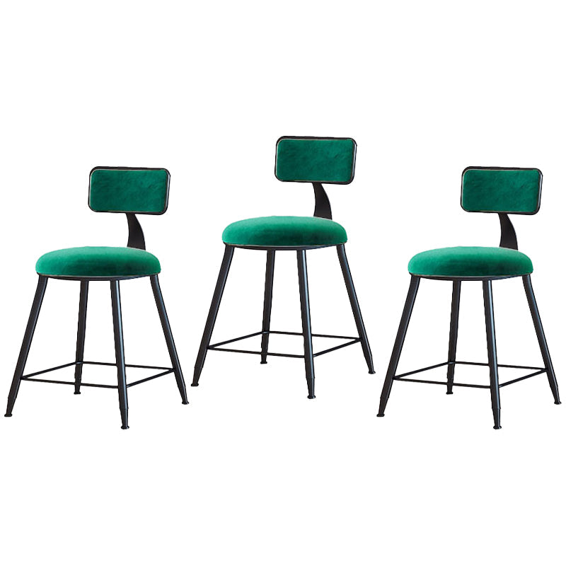 Black Upholstered Counter Stools Low Back Scandinavian Bar Stools (Set of 3) Green 3 Piece Set Short Stool(18"H) Clearhalo 'Bar Furniture' 'Bar Stools' 'bar_stools' 'furn' 'furn_bar_stools' 'furniture_bar_stools' 'Kitchen & Dining Furniture' 'kitchen&dining_furn' 'kitchen' 'kitchen_furn' Furniture' 4422842