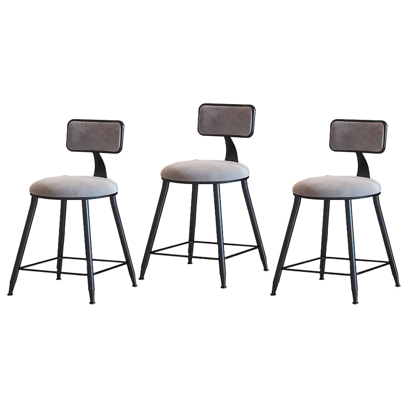 Black Upholstered Counter Stools Low Back Scandinavian Bar Stools (Set of 3) Grey 3 Piece Set Short Stool(18"H) Clearhalo 'Bar Furniture' 'Bar Stools' 'bar_stools' 'furn' 'furn_bar_stools' 'furniture_bar_stools' 'Kitchen & Dining Furniture' 'kitchen&dining_furn' 'kitchen' 'kitchen_furn' Furniture' 4422843