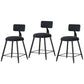 Black Upholstered Counter Stools Low Back Scandinavian Bar Stools (Set of 3) Black 3 Piece Set Short Stool(18"H) Clearhalo 'Bar Furniture' 'Bar Stools' 'bar_stools' 'furn' 'furn_bar_stools' 'furniture_bar_stools' 'Kitchen & Dining Furniture' 'kitchen&dining_furn' 'kitchen' 'kitchen_furn' Furniture' 4422852