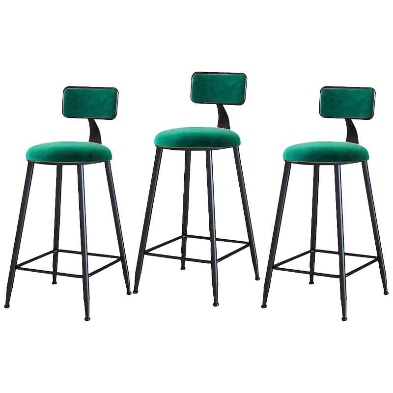 Black Upholstered Counter Stools Low Back Scandinavian Bar Stools (Set of 3) Green 3 Piece Set Counter Stool(26"H) Clearhalo 'Bar Furniture' 'Bar Stools' 'bar_stools' 'furn' 'furn_bar_stools' 'furniture_bar_stools' 'Kitchen & Dining Furniture' 'kitchen&dining_furn' 'kitchen' 'kitchen_furn' Furniture' 4422854