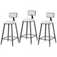 Black Upholstered Counter Stools Low Back Scandinavian Bar Stools (Set of 3) White 3 Piece Set Counter Stool(26"H) Clearhalo 'Bar Furniture' 'Bar Stools' 'bar_stools' 'furn' 'furn_bar_stools' 'furniture_bar_stools' 'Kitchen & Dining Furniture' 'kitchen&dining_furn' 'kitchen' 'kitchen_furn' Furniture' 4422858