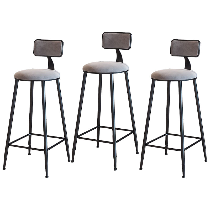 Black Upholstered Counter Stools Low Back Scandinavian Bar Stools (Set of 3) Grey 3 Piece Set Bar Stool(30"H) Clearhalo 'Bar Furniture' 'Bar Stools' 'bar_stools' 'furn' 'furn_bar_stools' 'furniture_bar_stools' 'Kitchen & Dining Furniture' 'kitchen&dining_furn' 'kitchen' 'kitchen_furn' Furniture' 4422862