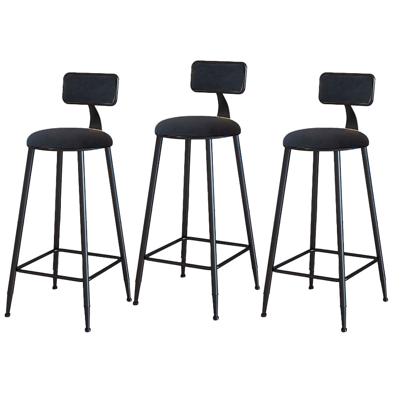 Black Upholstered Counter Stools Low Back Scandinavian Bar Stools (Set of 3) Black 3 Piece Set Bar Stool(30"H) Clearhalo 'Bar Furniture' 'Bar Stools' 'bar_stools' 'furn' 'furn_bar_stools' 'furniture_bar_stools' 'Kitchen & Dining Furniture' 'kitchen&dining_furn' 'kitchen' 'kitchen_furn' Furniture' 4422866