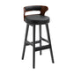 Scandinavian Wood Upholstered Counter Stools Low Back Bar Stools with Round Seat Black 1 Piece Clearhalo 'Bar Furniture' 'Bar Stools' 'bar_stools' 'furniture_bar_stools' 'Kitchen & Dining Furniture' 'kitchen&dining_furn' 'kitchen' 'kitchen_furn' Furniture' 4422881