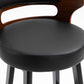Scandinavian Wood Upholstered Counter Stools Low Back Bar Stools with Round Seat Clearhalo 'Bar Furniture' 'Bar Stools' 'bar_stools' 'furniture_bar_stools' 'Kitchen & Dining Furniture' 'kitchen&dining_furn' 'kitchen' 'kitchen_furn' Furniture' 4422885