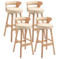 Scandinavian Wood Upholstered Counter Stools Low Back Bar Stools with Round Seat Beige Set of 4 Clearhalo 'Bar Furniture' 'Bar Stools' 'bar_stools' 'furniture_bar_stools' 'Kitchen & Dining Furniture' 'kitchen&dining_furn' 'kitchen' 'kitchen_furn' Furniture' 4422900