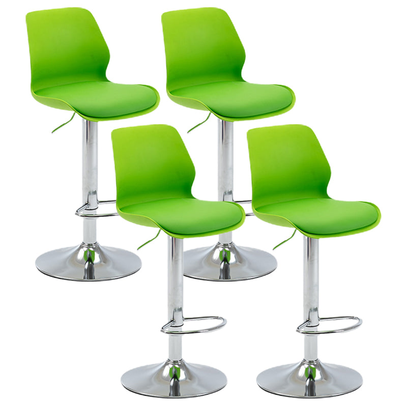 Adjustable Height Silver Counter Stools Swivel Scandinavian Metal Bar Stools (Set of 4) Green 4 Piece Set Clearhalo 'Bar Furniture' 'Bar Stools' 'bar_stools' 'furn' 'furn_bar_stools' 'furniture_bar_stools' 'Kitchen & Dining Furniture' 'kitchen&dining_furn' 'kitchen' 'kitchen_furn' Furniture' 4422908