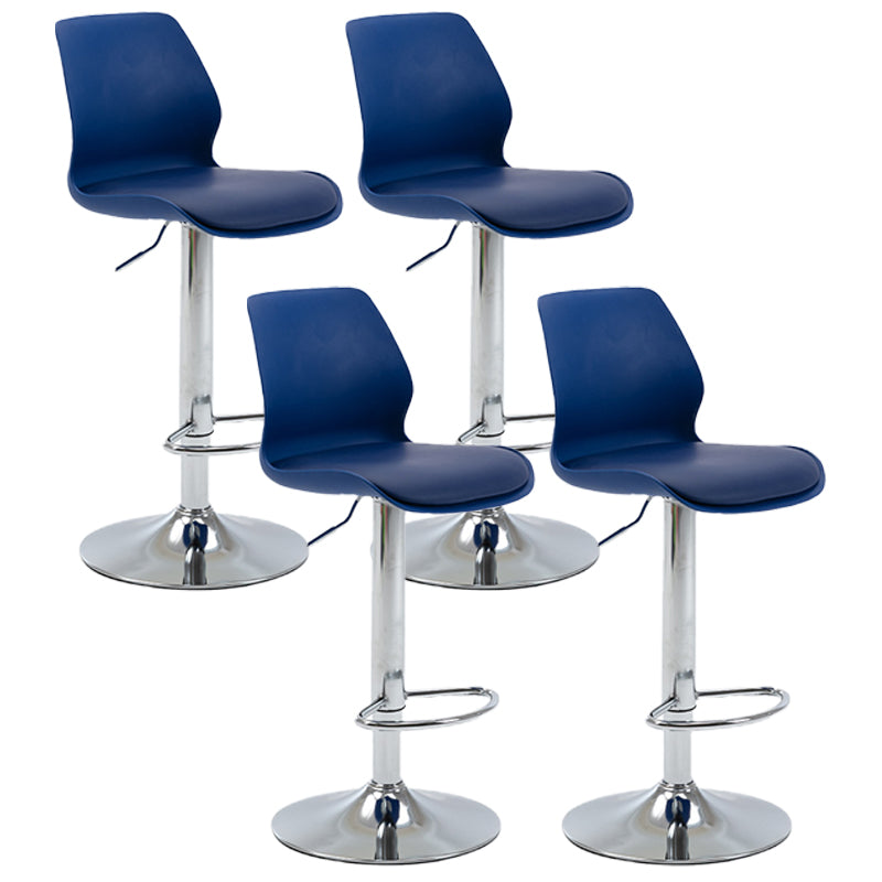 Adjustable Height Silver Counter Stools Swivel Scandinavian Metal Bar Stools (Set of 4) Blue 4 Piece Set Clearhalo 'Bar Furniture' 'Bar Stools' 'bar_stools' 'furn' 'furn_bar_stools' 'furniture_bar_stools' 'Kitchen & Dining Furniture' 'kitchen&dining_furn' 'kitchen' 'kitchen_furn' Furniture' 4422911
