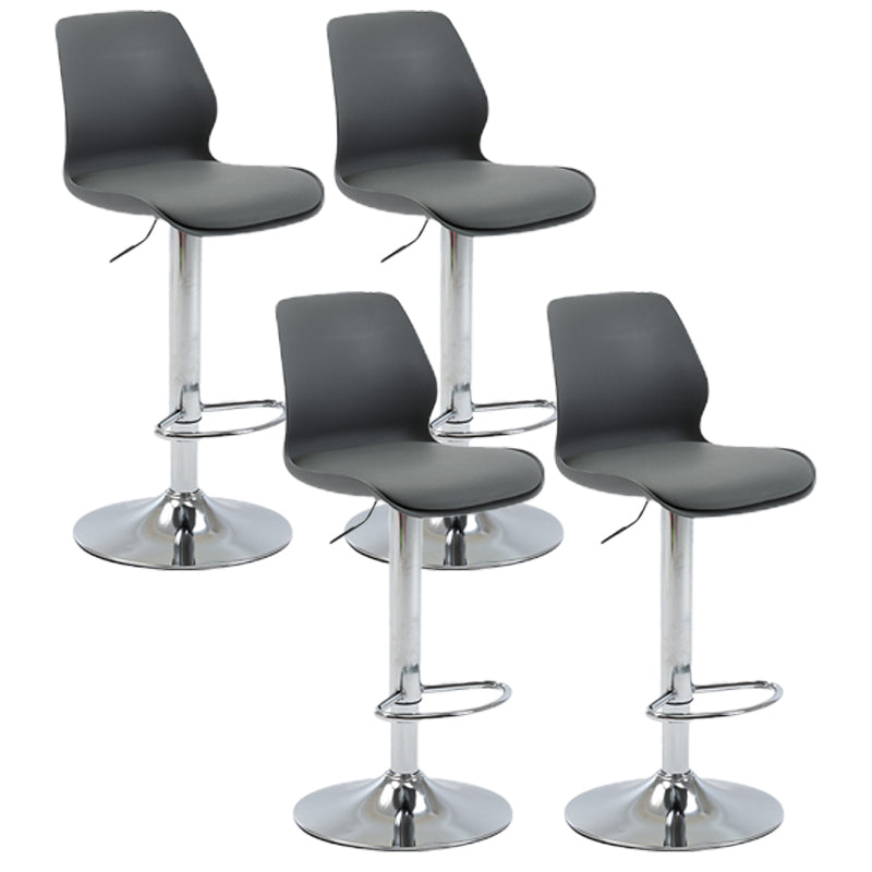 Adjustable Height Silver Counter Stools Swivel Scandinavian Metal Bar Stools (Set of 4) Grey 4 Piece Set Clearhalo 'Bar Furniture' 'Bar Stools' 'bar_stools' 'furn' 'furn_bar_stools' 'furniture_bar_stools' 'Kitchen & Dining Furniture' 'kitchen&dining_furn' 'kitchen' 'kitchen_furn' Furniture' 4422913
