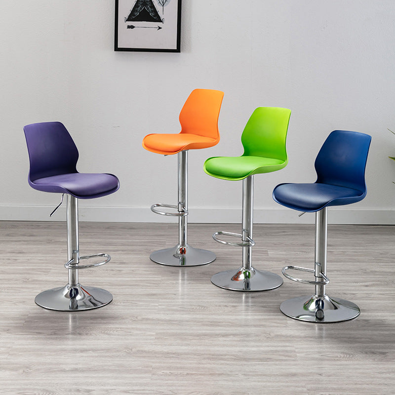 Adjustable Height Silver Counter Stools Swivel Scandinavian Metal Bar Stools (Set of 4) Clearhalo 'Bar Furniture' 'Bar Stools' 'bar_stools' 'furn' 'furn_bar_stools' 'furniture_bar_stools' 'Kitchen & Dining Furniture' 'kitchen&dining_furn' 'kitchen' 'kitchen_furn' Furniture' 4422914
