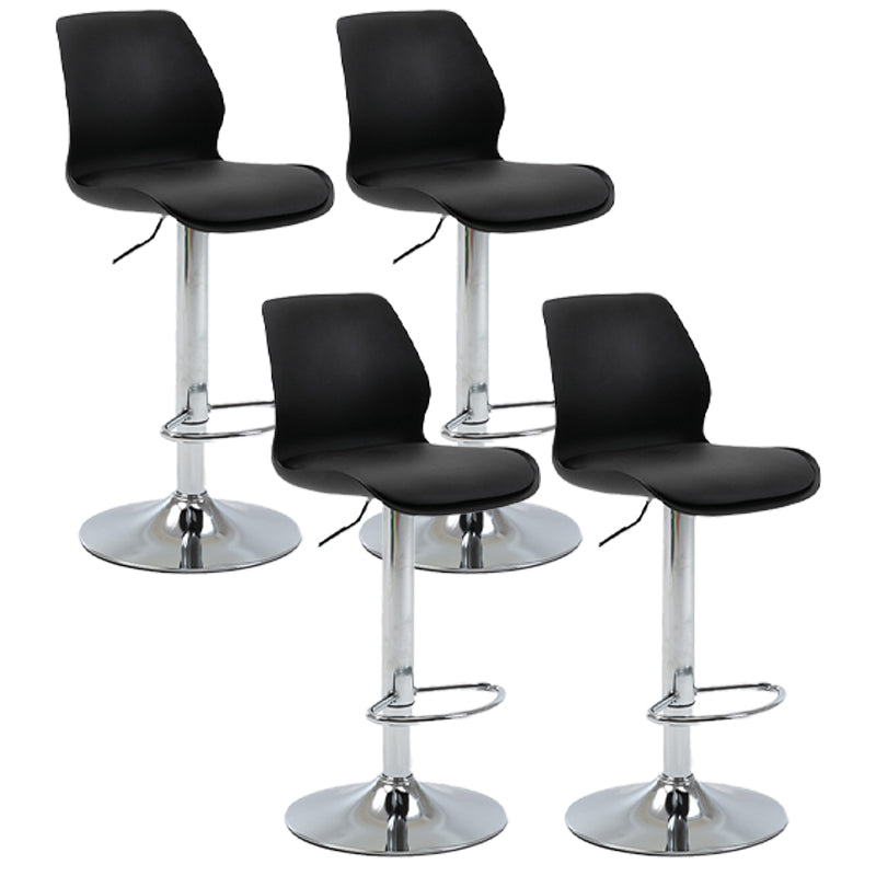 Adjustable Height Silver Counter Stools Swivel Scandinavian Metal Bar Stools (Set of 4) Black 4 Piece Set Clearhalo 'Bar Furniture' 'Bar Stools' 'bar_stools' 'furn' 'furn_bar_stools' 'furniture_bar_stools' 'Kitchen & Dining Furniture' 'kitchen&dining_furn' 'kitchen' 'kitchen_furn' Furniture' 4422919