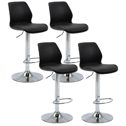 Adjustable Height Silver Counter Stools Swivel Scandinavian Metal Bar Stools (Set of 4) Black 4 Piece Set Clearhalo 'Bar Furniture' 'Bar Stools' 'bar_stools' 'furn' 'furn_bar_stools' 'furniture_bar_stools' 'Kitchen & Dining Furniture' 'kitchen&dining_furn' 'kitchen' 'kitchen_furn' Furniture' 4422919