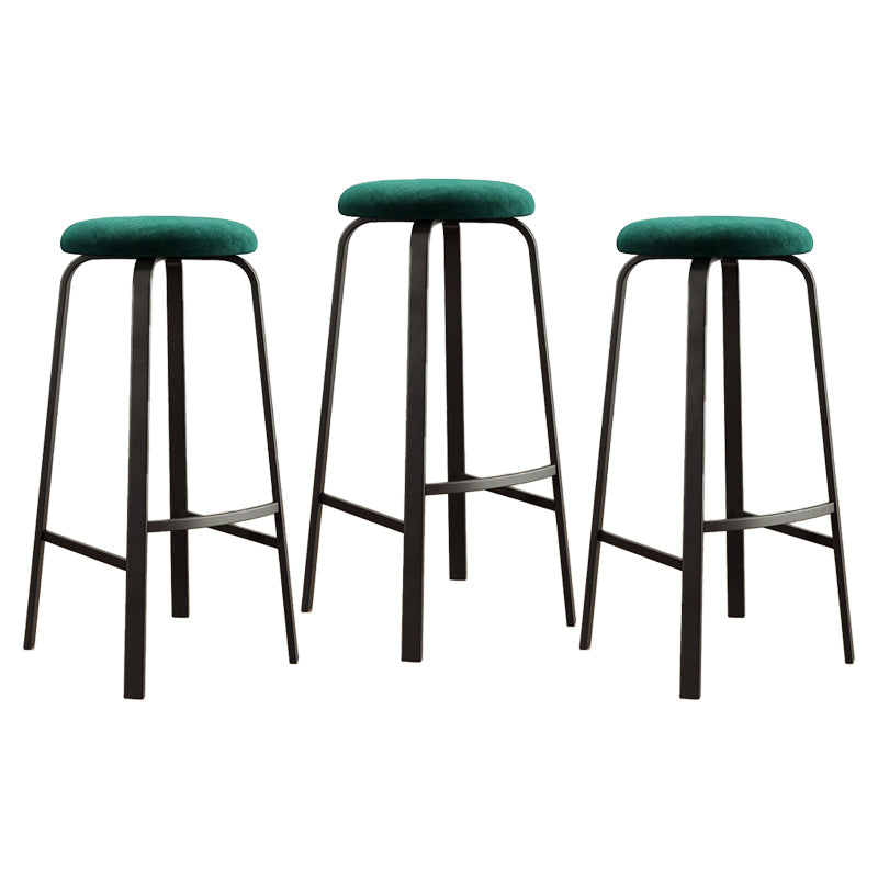 Stackable Black Counter Stools Backless Scandinavian Metal Bar Stools (Set of 3) Green 3 Piece Set Clearhalo 'Bar Furniture' 'Bar Stools' 'bar_stools' 'furn' 'furn_bar_stools' 'furniture_bar_stools' 'Kitchen & Dining Furniture' 'kitchen&dining_furn' 'kitchen' 'kitchen_furn' Furniture' 4422929
