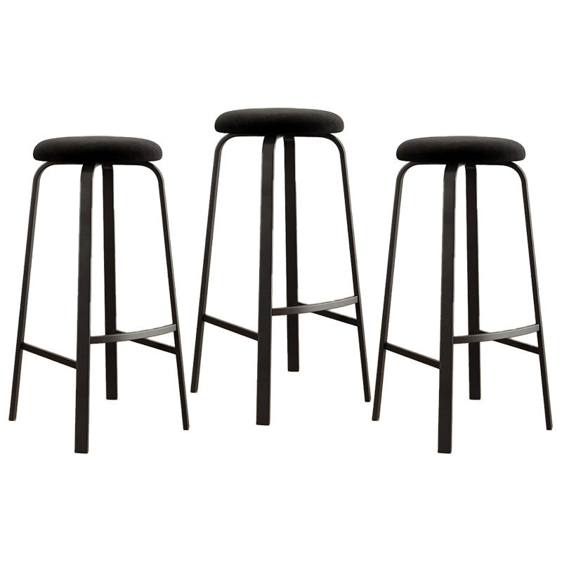 Stackable Black Counter Stools Backless Scandinavian Metal Bar Stools (Set of 3) Black 3 Piece Set Clearhalo 'Bar Furniture' 'Bar Stools' 'bar_stools' 'furn' 'furn_bar_stools' 'furniture_bar_stools' 'Kitchen & Dining Furniture' 'kitchen&dining_furn' 'kitchen' 'kitchen_furn' Furniture' 4422933