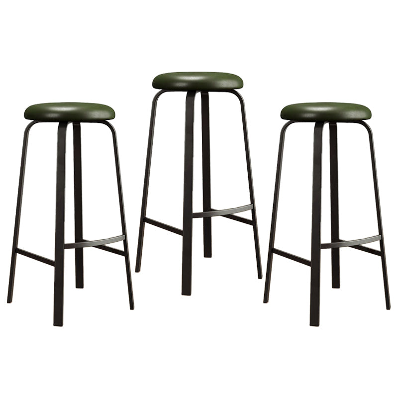 Stackable Black Counter Stools Backless Scandinavian Metal Bar Stools (Set of 3) Blackish Green 3 Piece Set Clearhalo 'Bar Furniture' 'Bar Stools' 'bar_stools' 'furn' 'furn_bar_stools' 'furniture_bar_stools' 'Kitchen & Dining Furniture' 'kitchen&dining_furn' 'kitchen' 'kitchen_furn' Furniture' 4422935