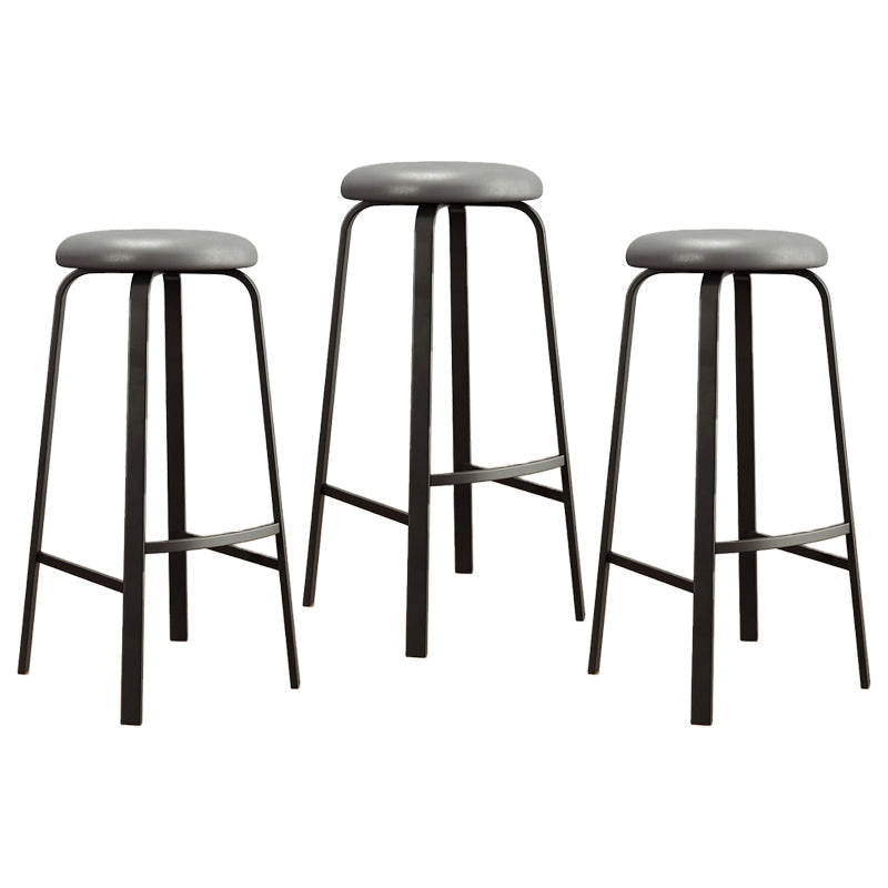 Stackable Black Counter Stools Backless Scandinavian Metal Bar Stools (Set of 3) Grey 3 Piece Set Clearhalo 'Bar Furniture' 'Bar Stools' 'bar_stools' 'furn' 'furn_bar_stools' 'furniture_bar_stools' 'Kitchen & Dining Furniture' 'kitchen&dining_furn' 'kitchen' 'kitchen_furn' Furniture' 4422938