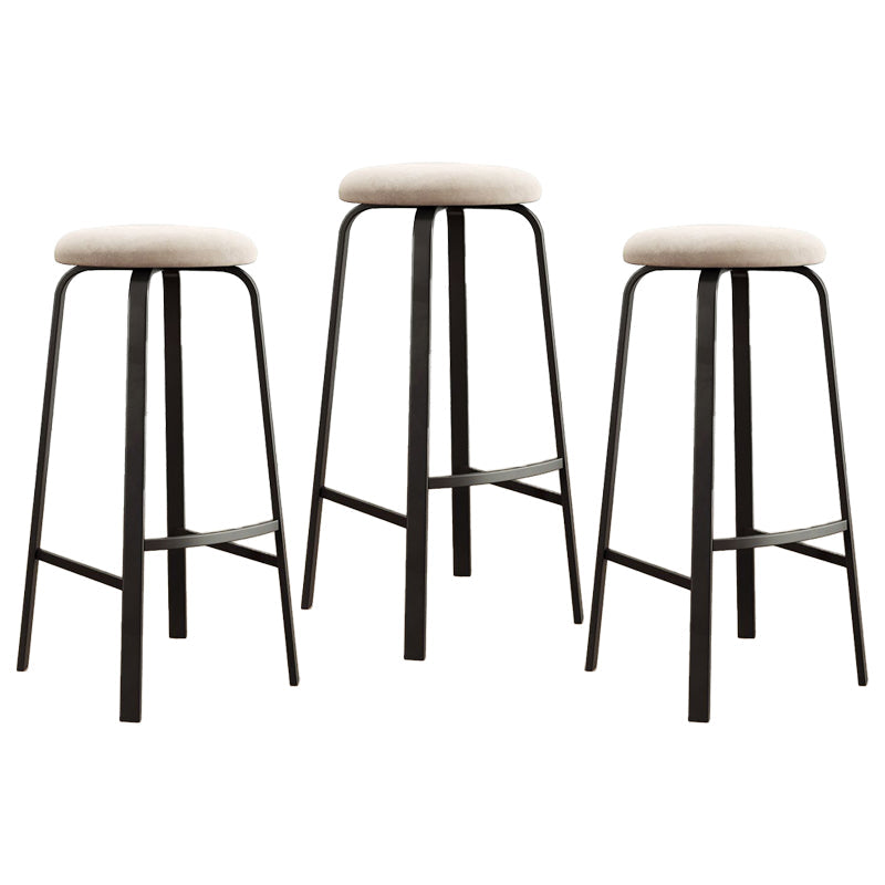 Stackable Black Counter Stools Backless Scandinavian Metal Bar Stools (Set of 3) Beige 3 Piece Set Clearhalo 'Bar Furniture' 'Bar Stools' 'bar_stools' 'furn' 'furn_bar_stools' 'furniture_bar_stools' 'Kitchen & Dining Furniture' 'kitchen&dining_furn' 'kitchen' 'kitchen_furn' Furniture' 4422945