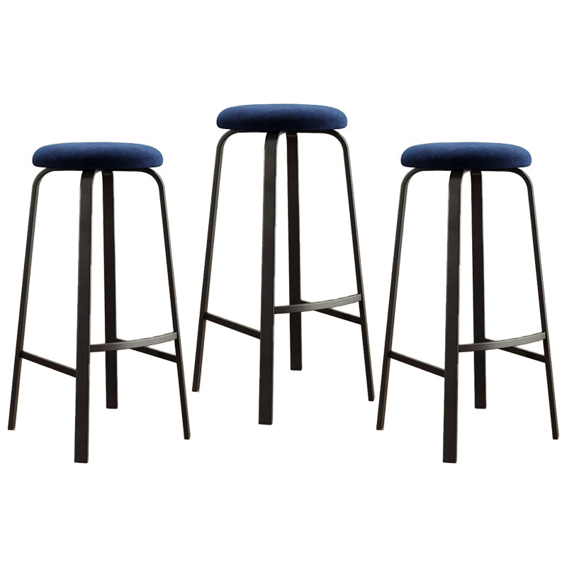 Stackable Black Counter Stools Backless Scandinavian Metal Bar Stools (Set of 3) Blue 3 Piece Set Clearhalo 'Bar Furniture' 'Bar Stools' 'bar_stools' 'furn' 'furn_bar_stools' 'furniture_bar_stools' 'Kitchen & Dining Furniture' 'kitchen&dining_furn' 'kitchen' 'kitchen_furn' Furniture' 4422947