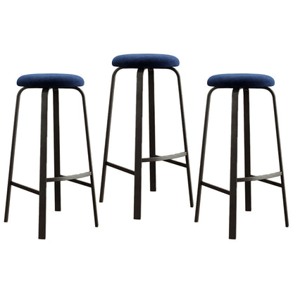 Stackable Black Counter Stools Backless Scandinavian Metal Bar Stools (Set of 3) Blue 3 Piece Set Clearhalo 'Bar Furniture' 'Bar Stools' 'bar_stools' 'furn' 'furn_bar_stools' 'furniture_bar_stools' 'Kitchen & Dining Furniture' 'kitchen&dining_furn' 'kitchen' 'kitchen_furn' Furniture' 4422947