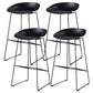 Scandinavian Black Metal Plastic Counter Stools Backless Bar Stools (Set of 4) Black 4 Piece Set Clearhalo 'Bar Furniture' 'Bar Stools' 'bar_stools' 'furn' 'furn_bar_stools' 'furniture_bar_stools' 'Kitchen & Dining Furniture' 'kitchen&dining_furn' 'kitchen' 'kitchen_furn' Furniture' 4422950