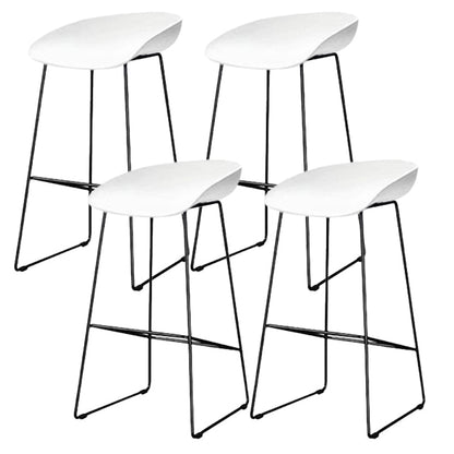 Scandinavian Black Metal Plastic Counter Stools Backless Bar Stools (Set of 4) White 4 Piece Set Clearhalo 'Bar Furniture' 'Bar Stools' 'bar_stools' 'furn' 'furn_bar_stools' 'furniture_bar_stools' 'Kitchen & Dining Furniture' 'kitchen&dining_furn' 'kitchen' 'kitchen_furn' Furniture' 4422951