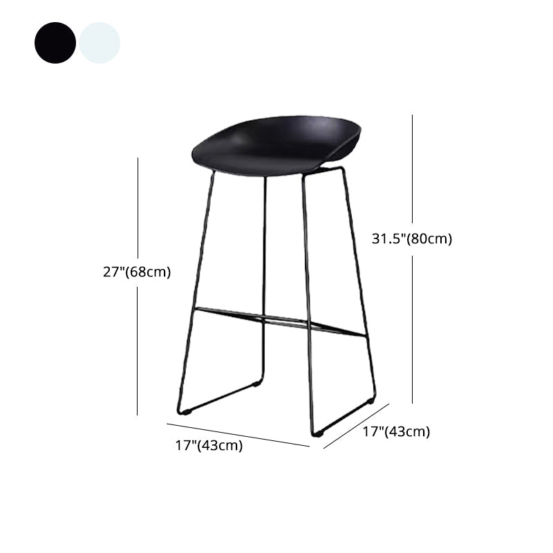 Scandinavian Black Metal Plastic Counter Stools Backless Bar Stools (Set of 4) Clearhalo 'Bar Furniture' 'Bar Stools' 'bar_stools' 'furn' 'furn_bar_stools' 'furniture_bar_stools' 'Kitchen & Dining Furniture' 'kitchen&dining_furn' 'kitchen' 'kitchen_furn' Furniture' 4422960