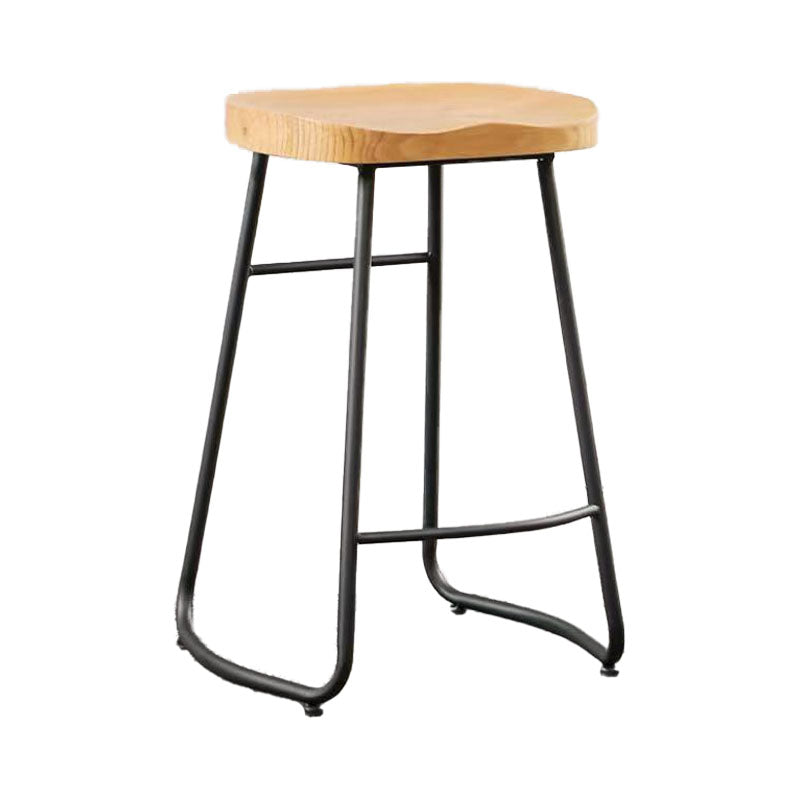 Industrial Style Bar-stool with Sled Round Saddle Seat Counter Stool for Kitchen Black 1 Piece Counter Stool(26"H) Clearhalo 'Bar Furniture' 'Bar Stools' 'bar_stools' 'furn' 'furn_bar_stools' 'furniture_bar_stools' 'Kitchen & Dining Furniture' 'kitchen&dining_furn' 'kitchen' 'kitchen_furn' Furniture' 4422963
