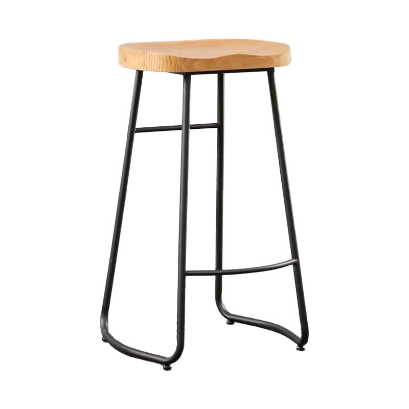 Industrial Style Bar-stool with Sled Round Saddle Seat Counter Stool for Kitchen Black 1 Piece Bar Stool(30"H) Clearhalo 'Bar Furniture' 'Bar Stools' 'bar_stools' 'furn' 'furn_bar_stools' 'furniture_bar_stools' 'Kitchen & Dining Furniture' 'kitchen&dining_furn' 'kitchen' 'kitchen_furn' Furniture' 4422966