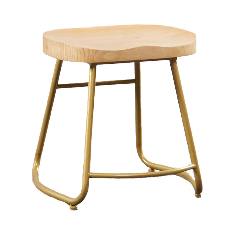Industrial Style Bar-stool with Sled Round Saddle Seat Counter Stool for Kitchen Gold 1 Piece Short Stool(18"H) Clearhalo 'Bar Furniture' 'Bar Stools' 'bar_stools' 'furn' 'furn_bar_stools' 'furniture_bar_stools' 'Kitchen & Dining Furniture' 'kitchen&dining_furn' 'kitchen' 'kitchen_furn' Furniture' 4422967