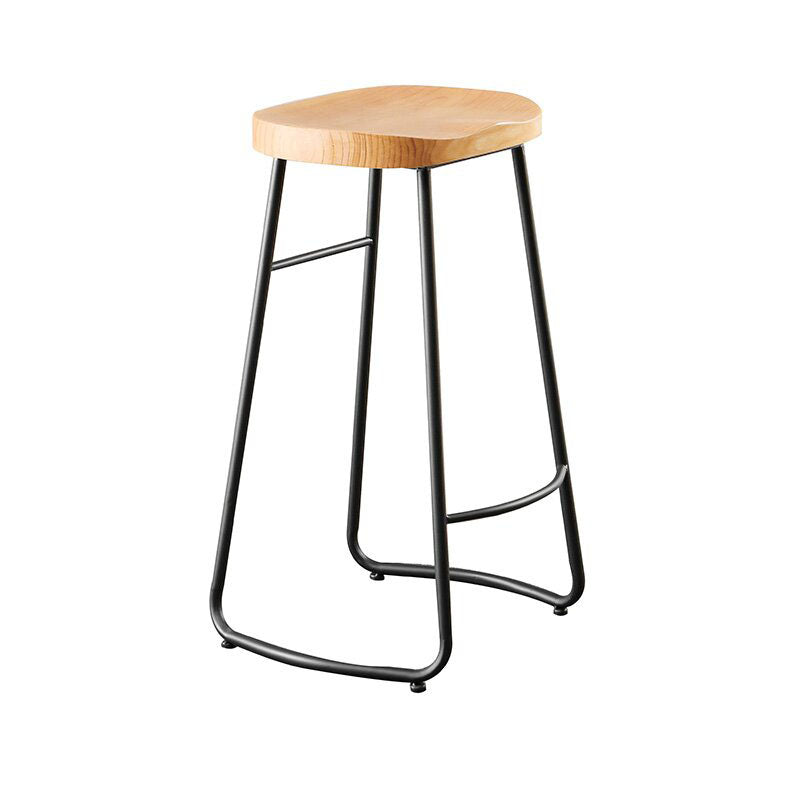 Industrial Style Bar-stool with Sled Round Saddle Seat Counter Stool for Kitchen Clearhalo 'Bar Furniture' 'Bar Stools' 'bar_stools' 'furn' 'furn_bar_stools' 'furniture_bar_stools' 'Kitchen & Dining Furniture' 'kitchen&dining_furn' 'kitchen' 'kitchen_furn' Furniture' 4422970