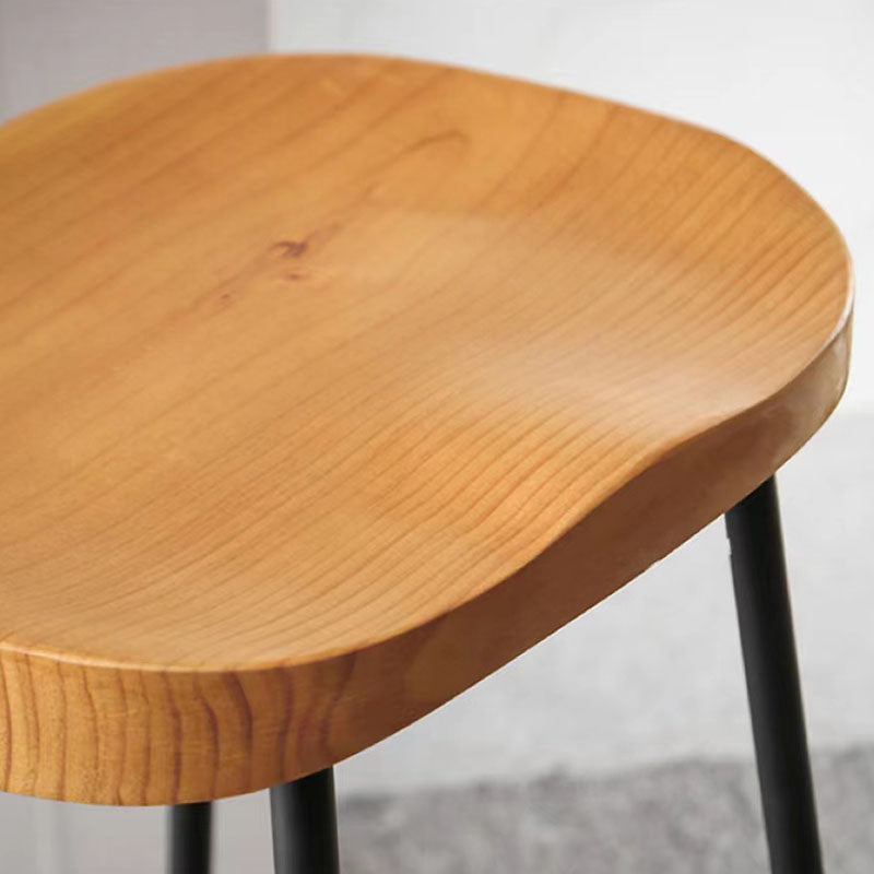 Industrial Style Bar-stool with Sled Round Saddle Seat Counter Stool for Kitchen Clearhalo 'Bar Furniture' 'Bar Stools' 'bar_stools' 'furn' 'furn_bar_stools' 'furniture_bar_stools' 'Kitchen & Dining Furniture' 'kitchen&dining_furn' 'kitchen' 'kitchen_furn' Furniture' 4422972