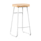 Industrial Style Bar-stool with Sled Round Saddle Seat Counter Stool for Kitchen White 1 Piece Bar Stool(30"H) Clearhalo 'Bar Furniture' 'Bar Stools' 'bar_stools' 'furn' 'furn_bar_stools' 'furniture_bar_stools' 'Kitchen & Dining Furniture' 'kitchen&dining_furn' 'kitchen' 'kitchen_furn' Furniture' 4422978
