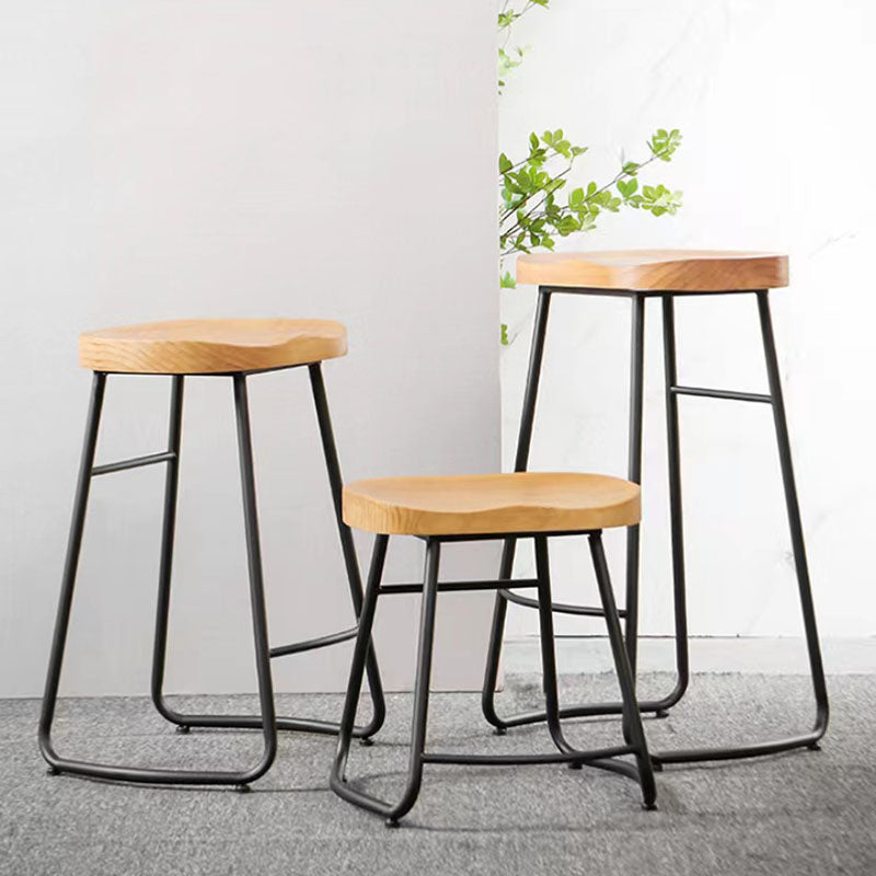 Industrial Style Bar-stool with Sled Round Saddle Seat Counter Stool for Kitchen Clearhalo 'Bar Furniture' 'Bar Stools' 'bar_stools' 'furn' 'furn_bar_stools' 'furniture_bar_stools' 'Kitchen & Dining Furniture' 'kitchen&dining_furn' 'kitchen' 'kitchen_furn' Furniture' 4422979