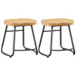 Industrial Style Bar-stool with Sled Round Saddle Seat Counter Stool for Kitchen Black 2 Piece Set Short Stool(18"H) Clearhalo 'Bar Furniture' 'Bar Stools' 'bar_stools' 'furn' 'furn_bar_stools' 'furniture_bar_stools' 'Kitchen & Dining Furniture' 'kitchen&dining_furn' 'kitchen' 'kitchen_furn' Furniture' 4422980
