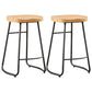 Industrial Style Bar-stool with Sled Round Saddle Seat Counter Stool for Kitchen Black 2 Piece Set Counter Stool(26"H) Clearhalo 'Bar Furniture' 'Bar Stools' 'bar_stools' 'furn' 'furn_bar_stools' 'furniture_bar_stools' 'Kitchen & Dining Furniture' 'kitchen&dining_furn' 'kitchen' 'kitchen_furn' Furniture' 4422981